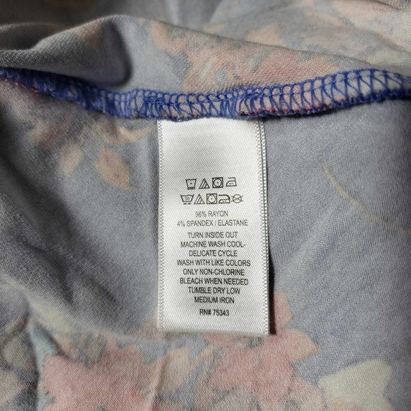 Tabitha Webb size Small Blue Floral Rayon Spandex Stretchy Dress - Picture 7 of 8